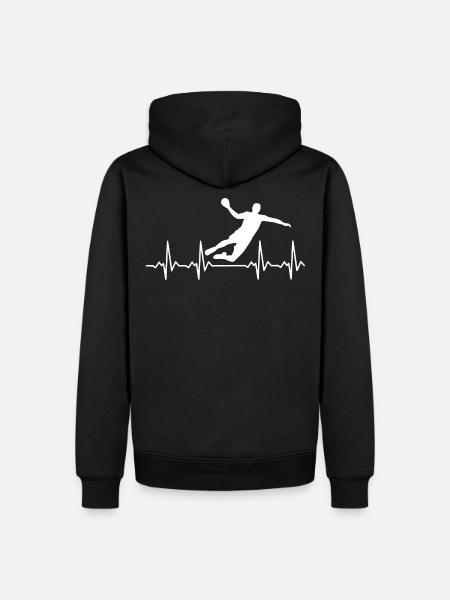 Herzschlag Handball Sport - Männer Premium Bio Hoodie - Schwarz