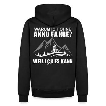 Mountainbike - ohne Akku ! - Männer Premium Bio Hoodie - Schwarz - Hinten - Nico (187cm)