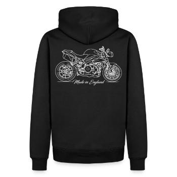 Vélo britannique - Made in England - Sweat à capuche Premium bio Homme - noir - Dos - Nico (187cm)