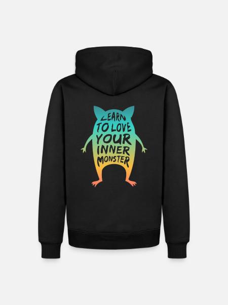 Learn to Love Your Inner Monster - Men’s Premium Organic Hoodie - black