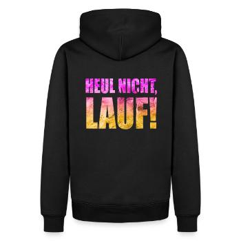 Heul nicht, Lauf! - Laufen, Joggen, Sport, Rennen - Männer Premium Bio Hoodie - Schwarz - Hinten - Nico (187cm)
