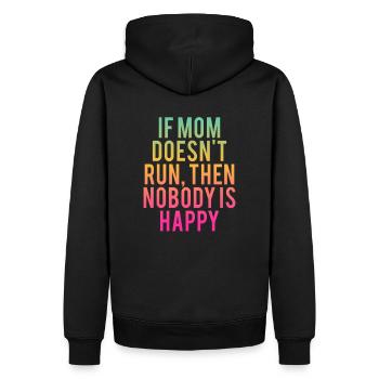For mothers and runners, gift idea, training - Men’s Premium Organic Hoodie - black - Back - Nico (187cm)