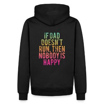 For fathers and runners - gift idea, training - Men’s Premium Organic Hoodie - black - Back - Nico (187cm)