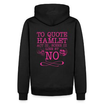 To quote Hamlet Act III, Scene III, Line 87 - NO - Männer Premium Bio Hoodie - Schwarz - Hinten - Nico (187cm)