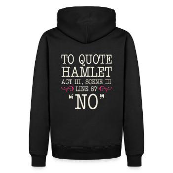 To quote Hamlet Act III, Scene III, Line 87 - NO - Männer Premium Bio Hoodie - Schwarz - Hinten - Nico (187cm)