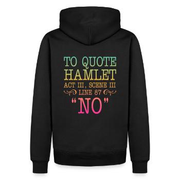 To quote Hamlet Act III, Scene III, Line 87 - NO - Männer Premium Bio Hoodie - Schwarz - Hinten - Nico (187cm)