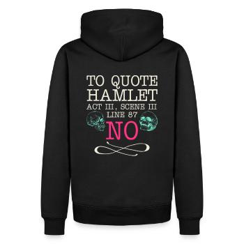 To quote Hamlet Act III, Scene III, Line 87 - NO - Männer Premium Bio Hoodie - Schwarz - Hinten - Nico (187cm)