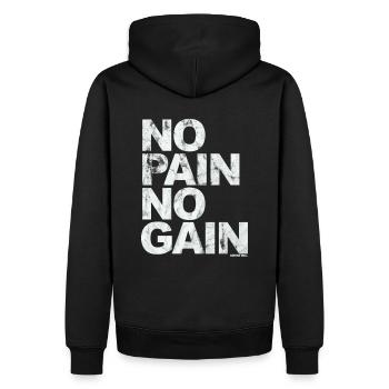 No Pain No Gain - Training Fitness Männer Frauen - Männer Premium Bio Hoodie - Schwarz - Hinten - Nico (187cm)