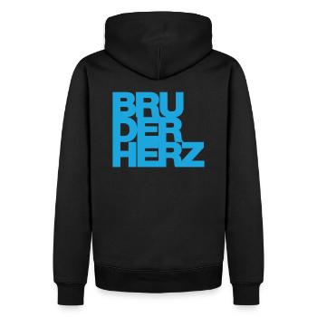 Bruderherz Bester Bruder der Welt Geschenkidee - Männer Premium Bio Hoodie - Schwarz - Hinten - Nico (187cm)