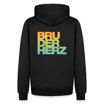 Bruderherz Bester Bruder der Welt Geschenkidee - Männer Premium Bio Hoodie - Schwarz - Hinten - Nico (187cm)