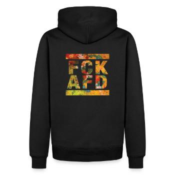 Contre les nazis - FCK AFD - Contre le droit - Sweat à capuche Premium bio Homme - noir - Dos - Nico (187cm)