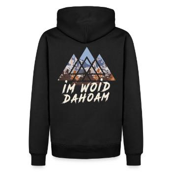 Wald Wandern Natur bayrisch Bayern Outdoor - Männer Premium Bio Hoodie - Schwarz - Hinten - Nico (187cm)