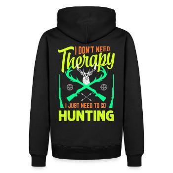 Chasse thérapie chasse chasseur chien de chasse permis de chasse - Sweat à capuche Premium bio Homme - noir - Dos - Nico (187cm)