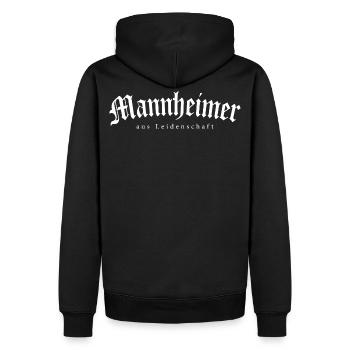 Mannheimer aus Leidenschaft - Männer Premium Bio Hoodie - Schwarz - Hinten - Nico (187cm)