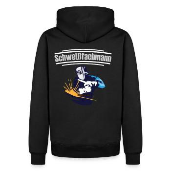 Spécialiste en soudage - maître soudeur - soudeur professionnel - Sweat à capuche Premium bio Homme - noir - Dos - Nico (187cm)
