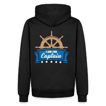 Seefahrer / Seemann - Ich bin der Kapitän! - Männer Premium Bio Hoodie - Schwarz - Hinten - Nico (187cm)