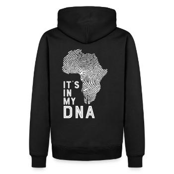 DNA von Afrika - Männer Premium Bio Hoodie - Schwarz - Hinten - Nico (187cm)