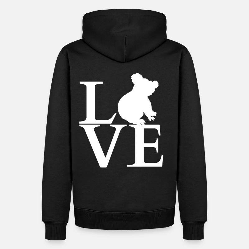 Love Koala Bär - Männer Premium Bio Hoodie - Schwarz