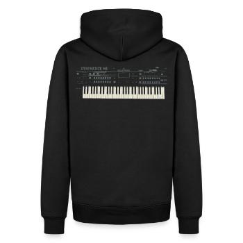 Synthesize me Synthesizer Synthie Pop Geschenk - Männer Premium Bio Hoodie - Schwarz - Hinten - Nico (187cm)