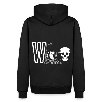 Wicca Hexe Witch Logo - Männer Premium Bio Hoodie - Schwarz - Hinten - Nico (187cm)