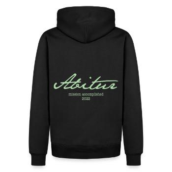 Abi '22 Motto mit Stil - Mission accomplished 2022 - Männer Premium Bio Hoodie - Schwarz - Hinten - Nico (187cm)
