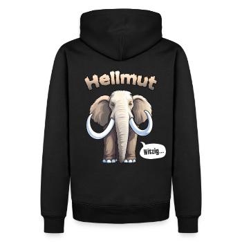 Elefant Weißes Helles Mammut Hellmut Helmut - Männer Premium Bio Hoodie - Schwarz - Hinten - Nico (187cm)