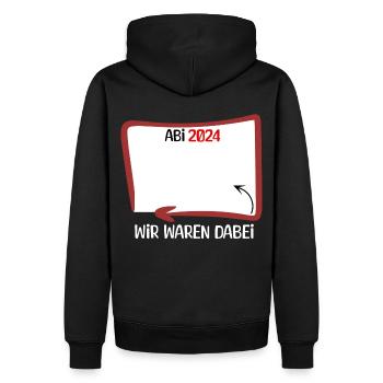 ABI 2024 Unterschrift | Klasse | Jahrgang - Männer Premium Bio Hoodie - Schwarz - Hinten - Nico (187cm)