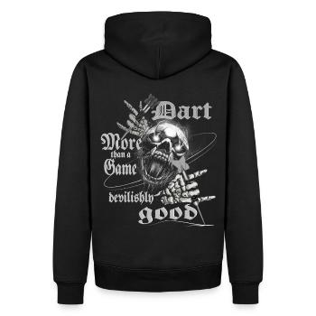 Dart design devilishly good, Dart devilishly good, - Men’s Premium Organic Hoodie - black - Back - Nico (187cm)