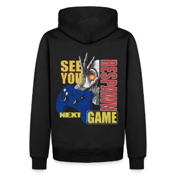 Gamer, Gambler Outfit mit Spruch: See You Next Game - Sweat à capuche Premium bio Homme - noir - Dos - Nico (187cm)