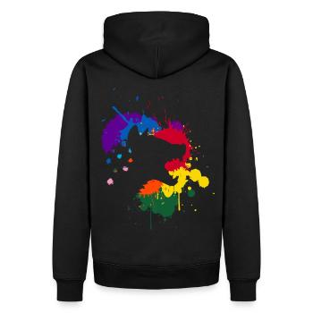 Éclat - Sweat à capuche Premium bio Homme - noir - Dos - Nico (187cm)