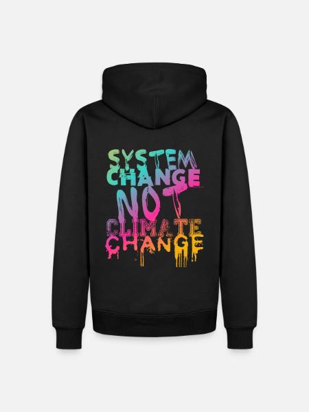 System Change - not Climate Change - Men’s Premium Organic Hoodie - black