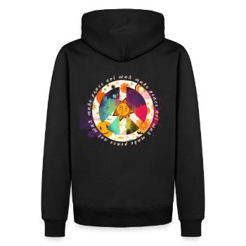 Faites de la paix et non de la guerre - Signe de paix - Paix - Sweat à capuche Premium bio Homme - noir - Dos - Nico (187cm)