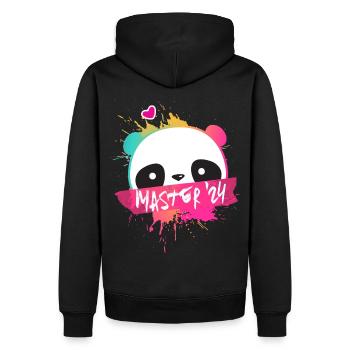 Master '24 Motto with Panda - Uni Graduation 2024 - Men’s Premium Organic Hoodie - black - Back - Nico (187cm)