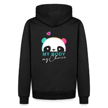 My Body - My Choice - Men’s Premium Organic Hoodie - black - Back - Nico (187cm)
