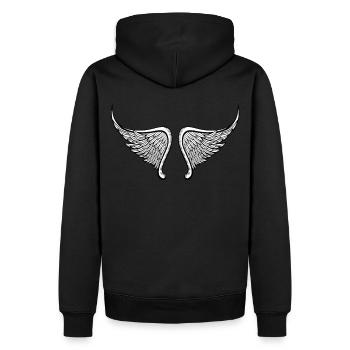 Ailes d’ange Ailes comme Costume d’impression arrière - Sweat à capuche Premium bio Homme - noir - Dos - Nico (187cm)