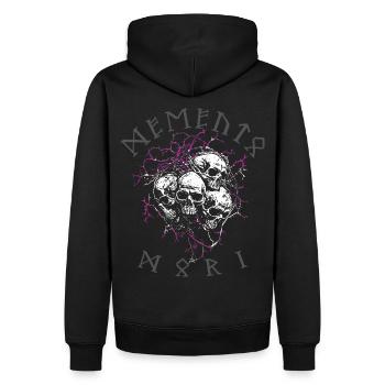 Memento Mori Skull - Men’s Premium Organic Hoodie - black - Back - Nico (187cm)