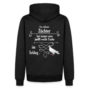 Pigeon shirt - chemise - Funshirt Pigeon - Sweat à capuche Premium bio Homme - noir - Dos - Nico (187cm)