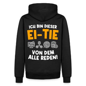 IT Abteilung Techniker Ei-Tie Computer Netzwerk - Männer Premium Bio Hoodie - Schwarz - Hinten - Nico (187cm)