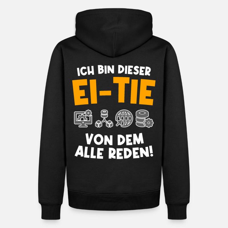IT Abteilung Techniker Ei-Tie Computer Netzwerk - Männer Premium Bio Hoodie - Schwarz