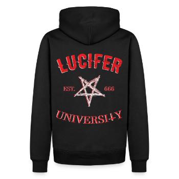 Pentagramm Der Lucifer-universität - Männer Premium Bio Hoodie - Schwarz - Hinten - Nico (187cm)