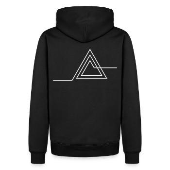 TRILLION - Männer Premium Bio Hoodie - Schwarz - Hinten - Nico (187cm)