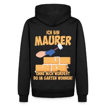 Maurer Beruf - Männer Premium Bio Hoodie - Schwarz - Hinten - Nico (187cm)