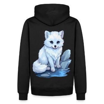 Polarfuchs Nur ein Kind, das Polarfüchse liebt - Männer Premium Bio Hoodie - Schwarz - Hinten - Nico (187cm)