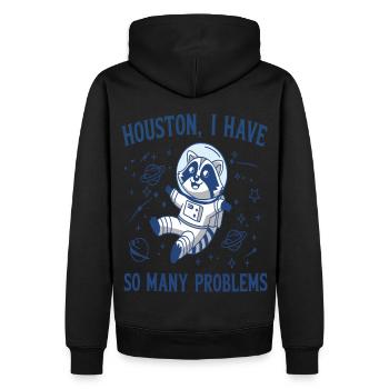 Drôle d’astronaute raton laveur Problèmes spatiaux - Sweat à capuche Premium bio Homme - noir - Dos - Nico (187cm)