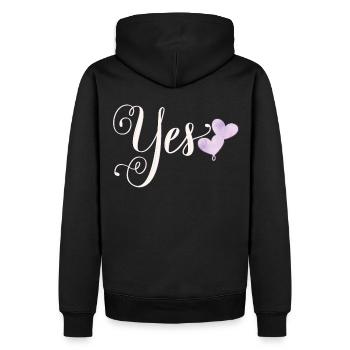 Ja, ich will - Männer Premium Bio Hoodie - Schwarz - Hinten - Nico (187cm)