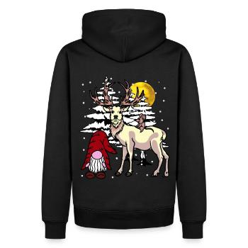 Nikolaus Wald Xmas Weihnachten Fantasy Christmas - Männer Premium Bio Hoodie - Schwarz - Hinten - Nico (187cm)