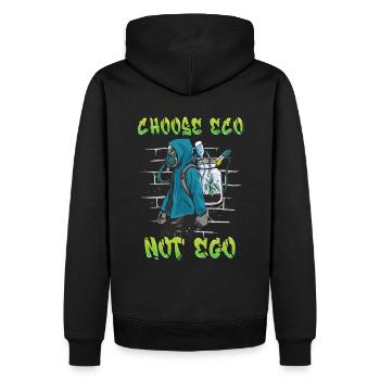 Jour de la Terre Environnementalistes Eco Choisissez Eco Pas Ego - Sweat à capuche Premium bio Homme - noir - Dos - Nico (187cm)