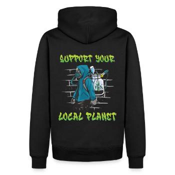 Jour de la Terre Soutenez votre planète locale Environnementalistes - Sweat à capuche Premium bio Homme - noir - Dos - Nico (187cm)