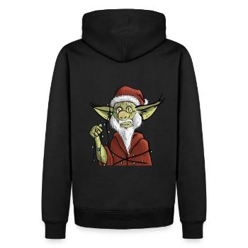 Korrigan de Noël - Sweat à capuche Premium bio Homme - noir - Dos - Nico (187cm)