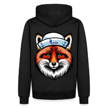 See Fuchs Füchse maritim Matrose Seemann Moin - Männer Premium Bio Hoodie - Schwarz - Hinten - Nico (187cm)